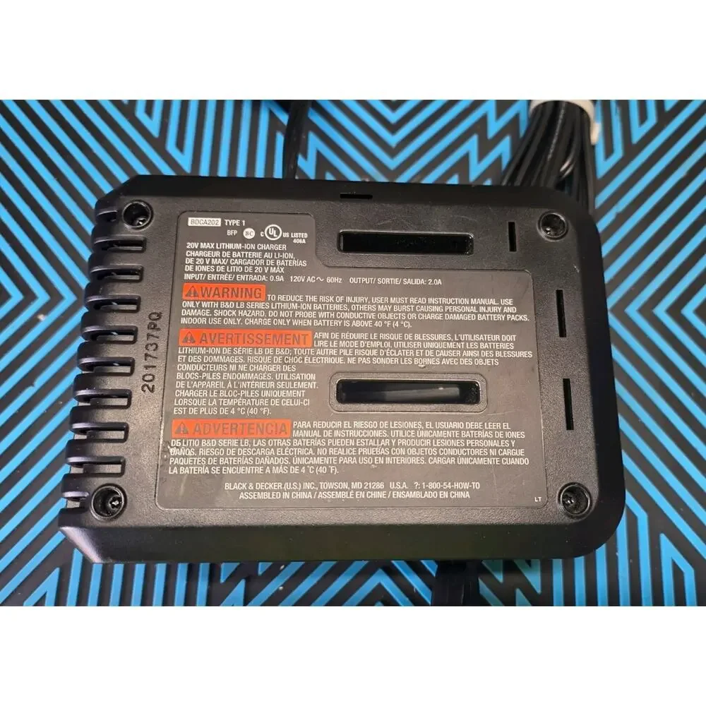 Black and Decker 20V Max Lithium-Ion Battery Charger BDCA202